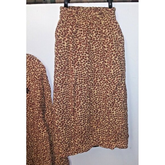 Cache blouse & shorts 2pc Size M/L Animal print elastic waist collar embroidery - Picture 8 of 15